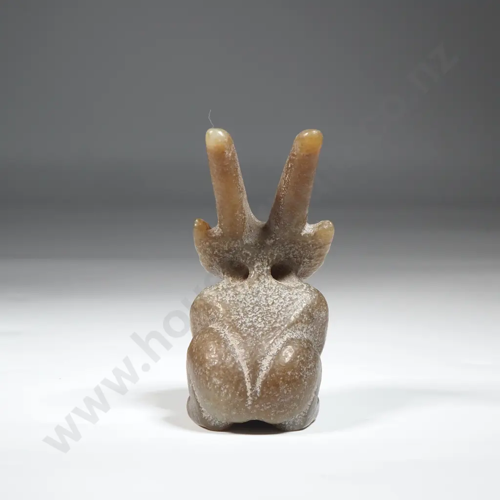 Neolithic Jade Squatting Figure with Large Ears Image 1++