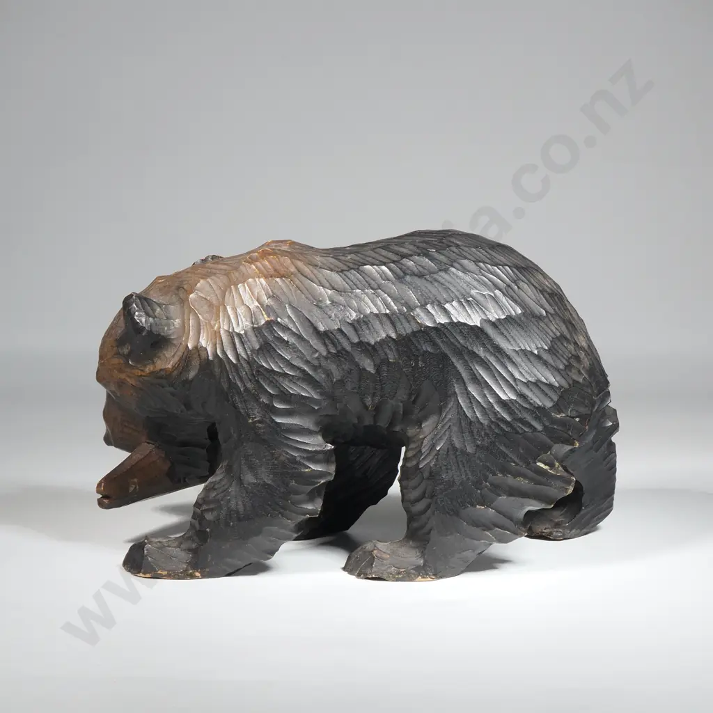 Vintage Cedar Japanese Ainu Hand Carved W Salmon  Image 1++