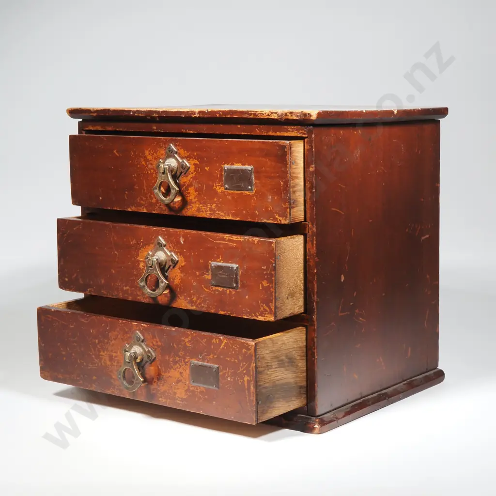 Small Antique Chest Of Three Long Drawers  Image 1++