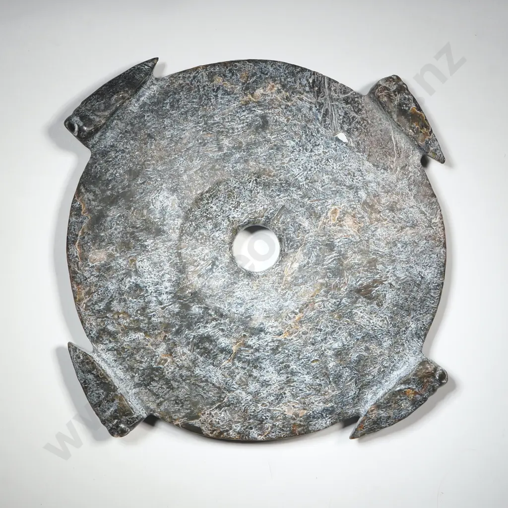 Ancient  Calcified Jade Chinese Bi-Disc. Image 1++