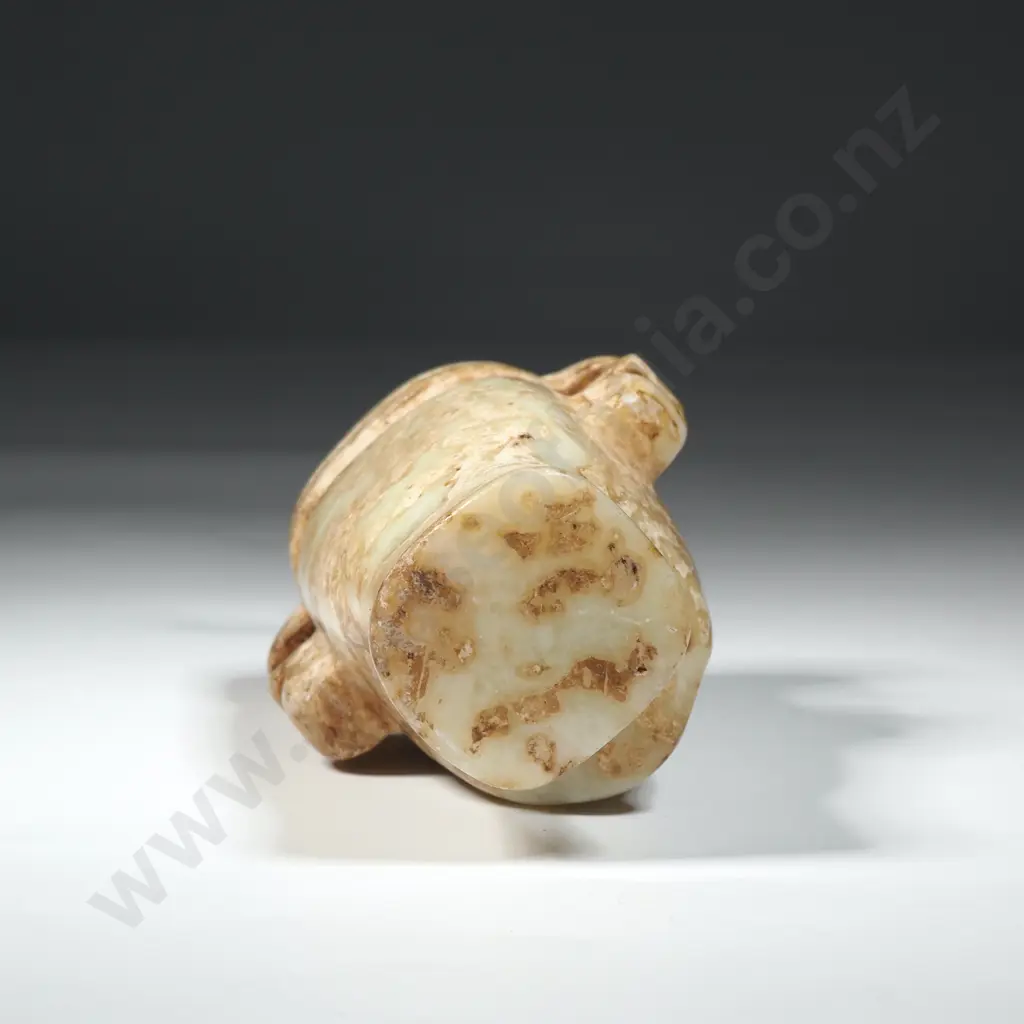 Nephrite Jade Hand Carved Bust Of A Stylised Head with Prominent & Headdress  Image 1++