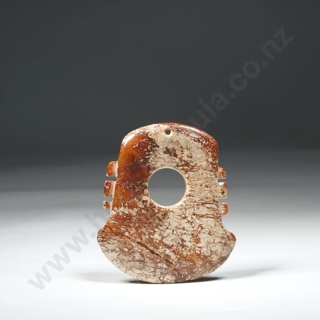 Ceremonial Jade Axe Head. Possibly Ancient In Mottled Yellow Jade  Image 1++