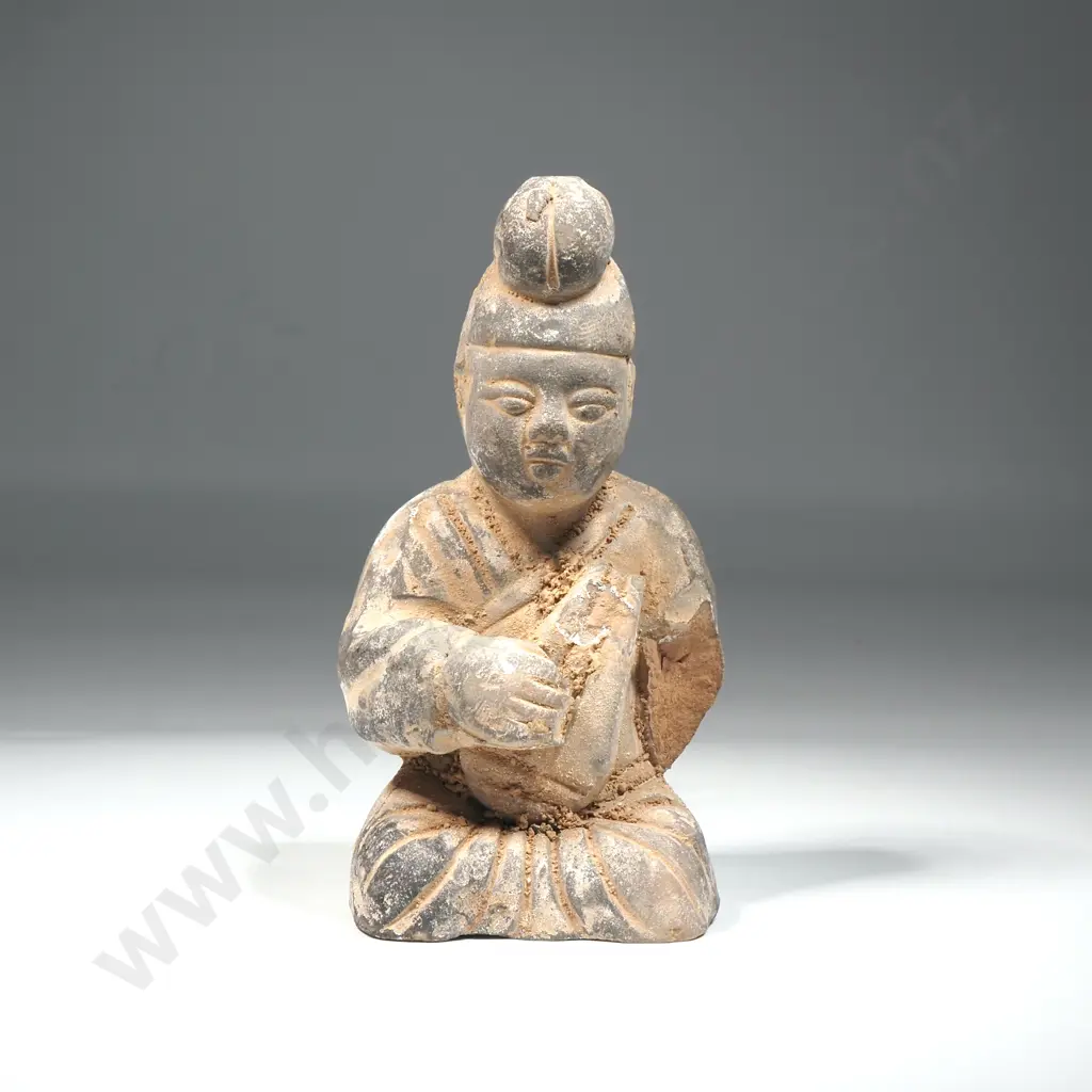 Chinese Pottery Tomb Figure, Probably A Kneeling Attendant A/F Image 1++