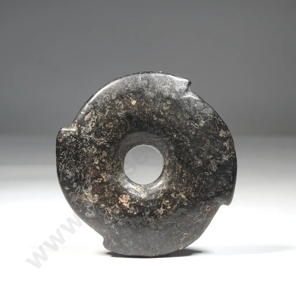 Ancient Archaic Style Jade Stone Bi Disc Image 1++