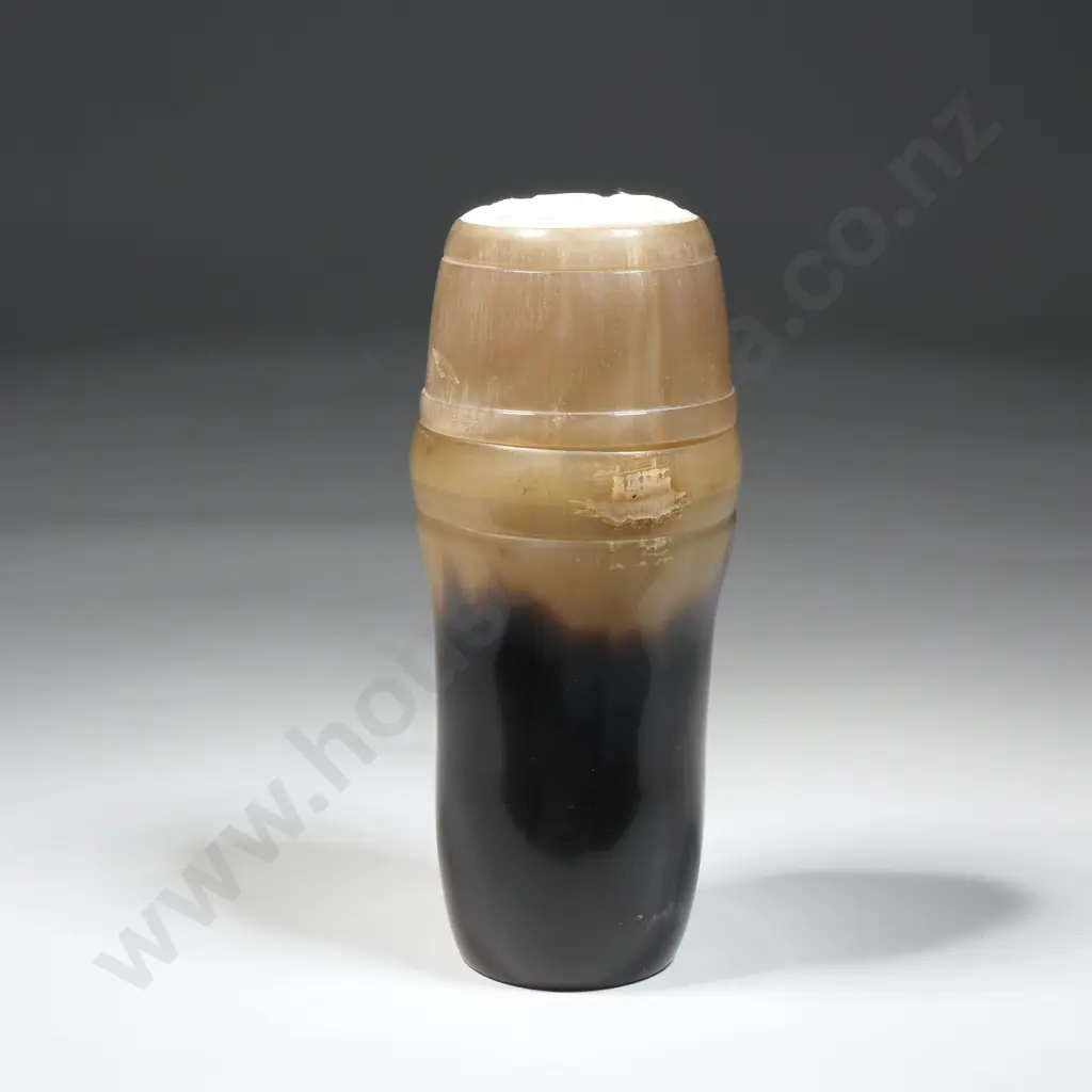 Vintage Horn & Bone /Ivory Sand Shaker with Intricately Carved Top Image 1++