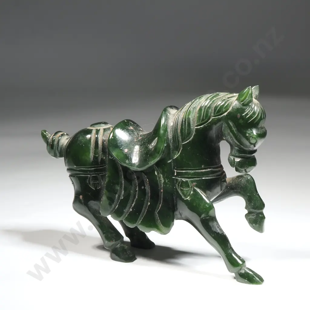 Hand Carved Jade Figure Of A Prancing Horse  Image 1++