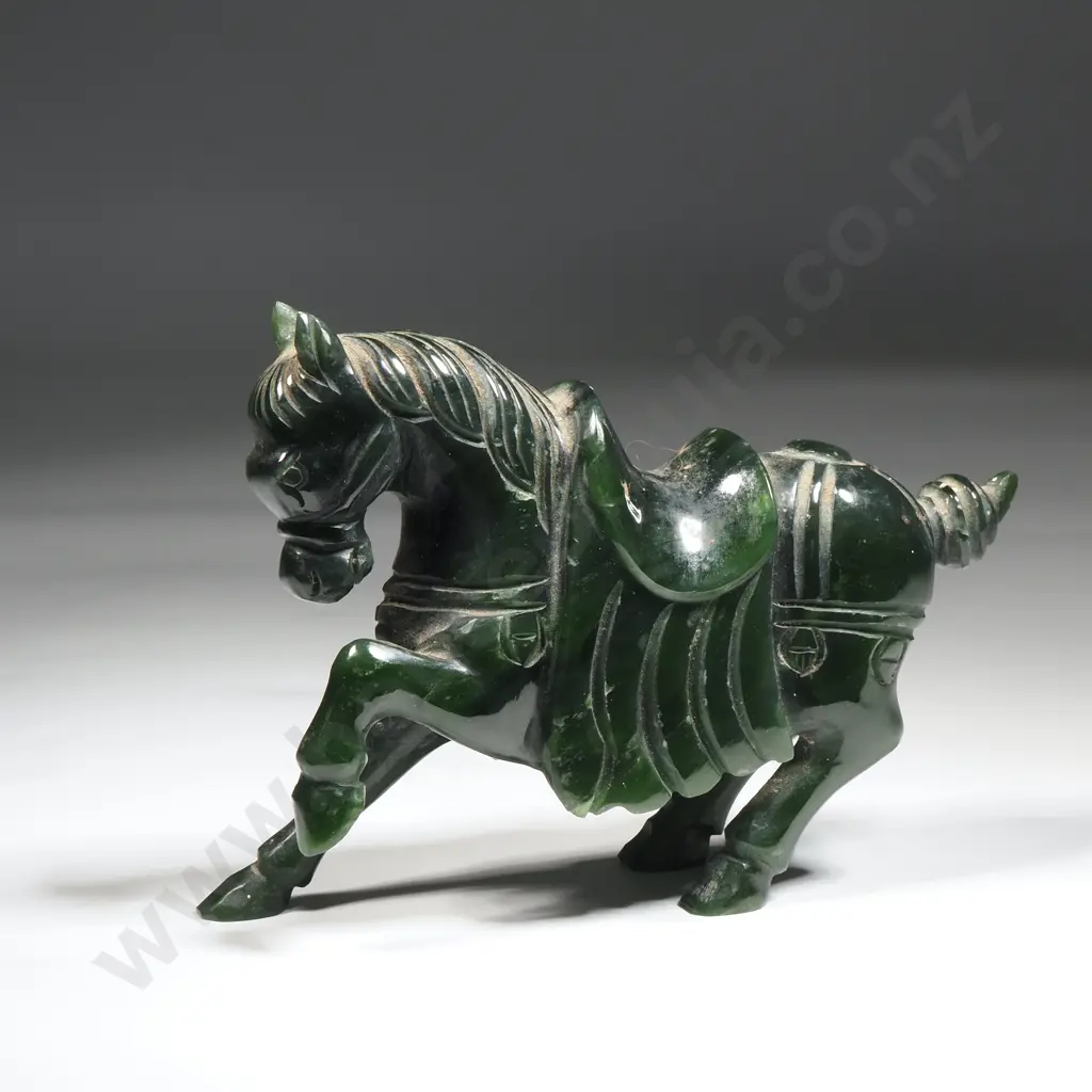 Hand Carved Jade Figure Of A Prancing Horse  Image 1++