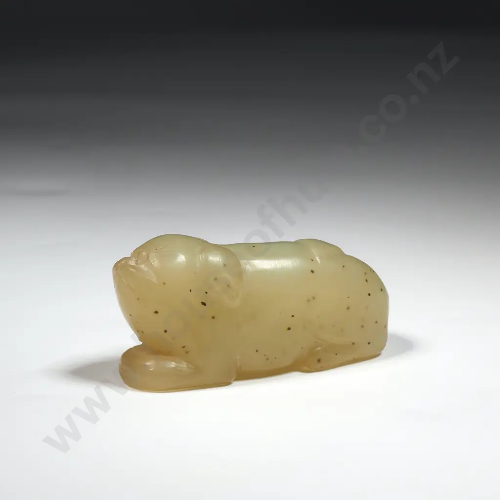 Antique Chinese Late !9th Century Jade Dog Handling Piece Image 1++