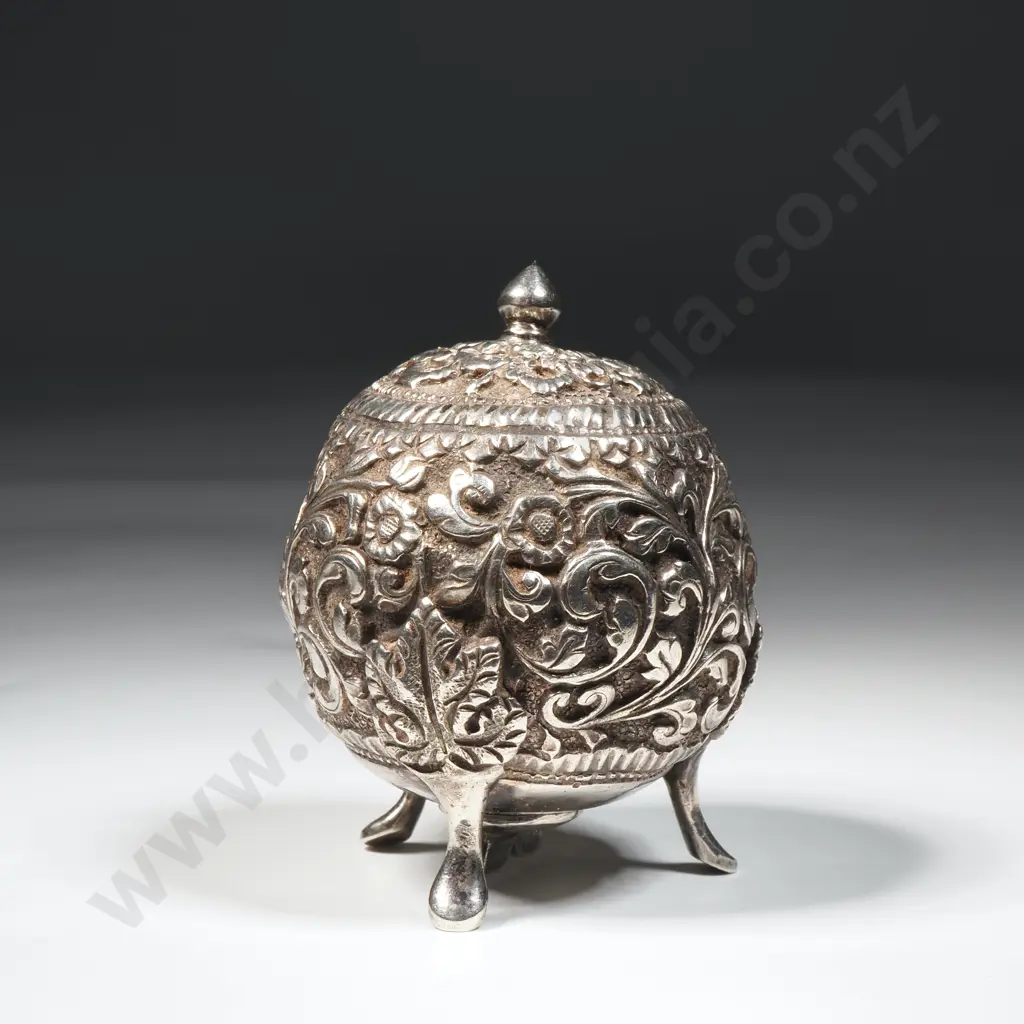 Indian Sterling Silver Mustard Pot Image 1++