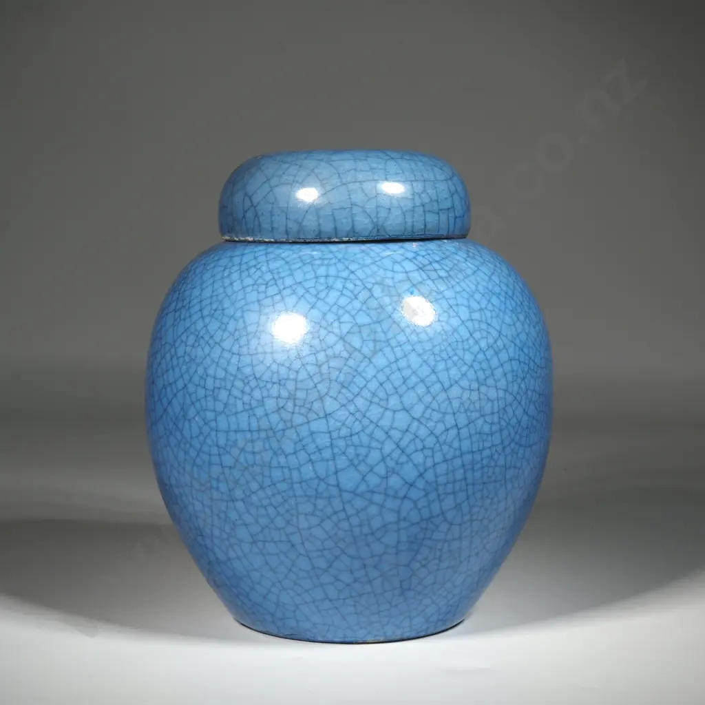 Chinese Sky Blue Crazed Ginger Jar  Image 1++