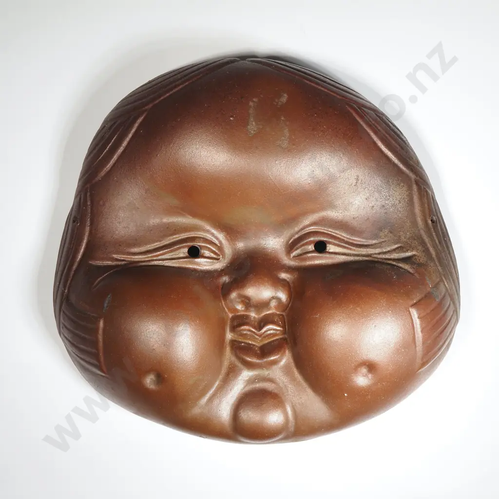 Japanese Ceramic Noh Mask Depicting The Face Of A Young Girl Image 1++