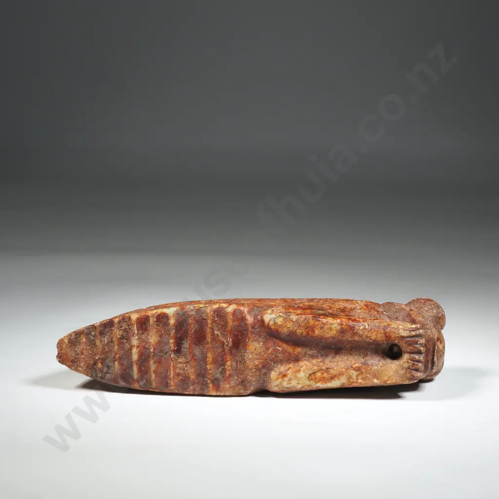 Well Carved Jade Cicada Figure. Possibly Hongshan Culture Image 1++