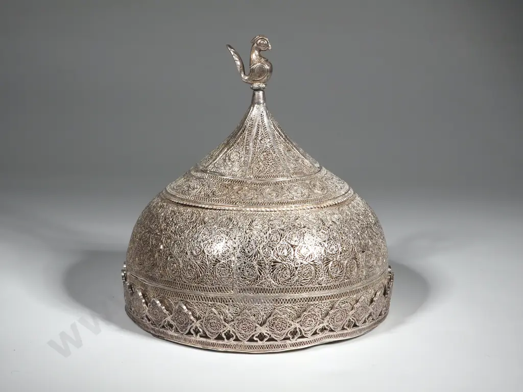 Ornate Filigree Silver Lidded Tray A/F Image 1++