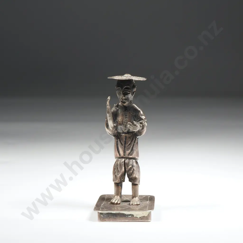 Sterling SIlver Export Silver Oriental Man Image 1++
