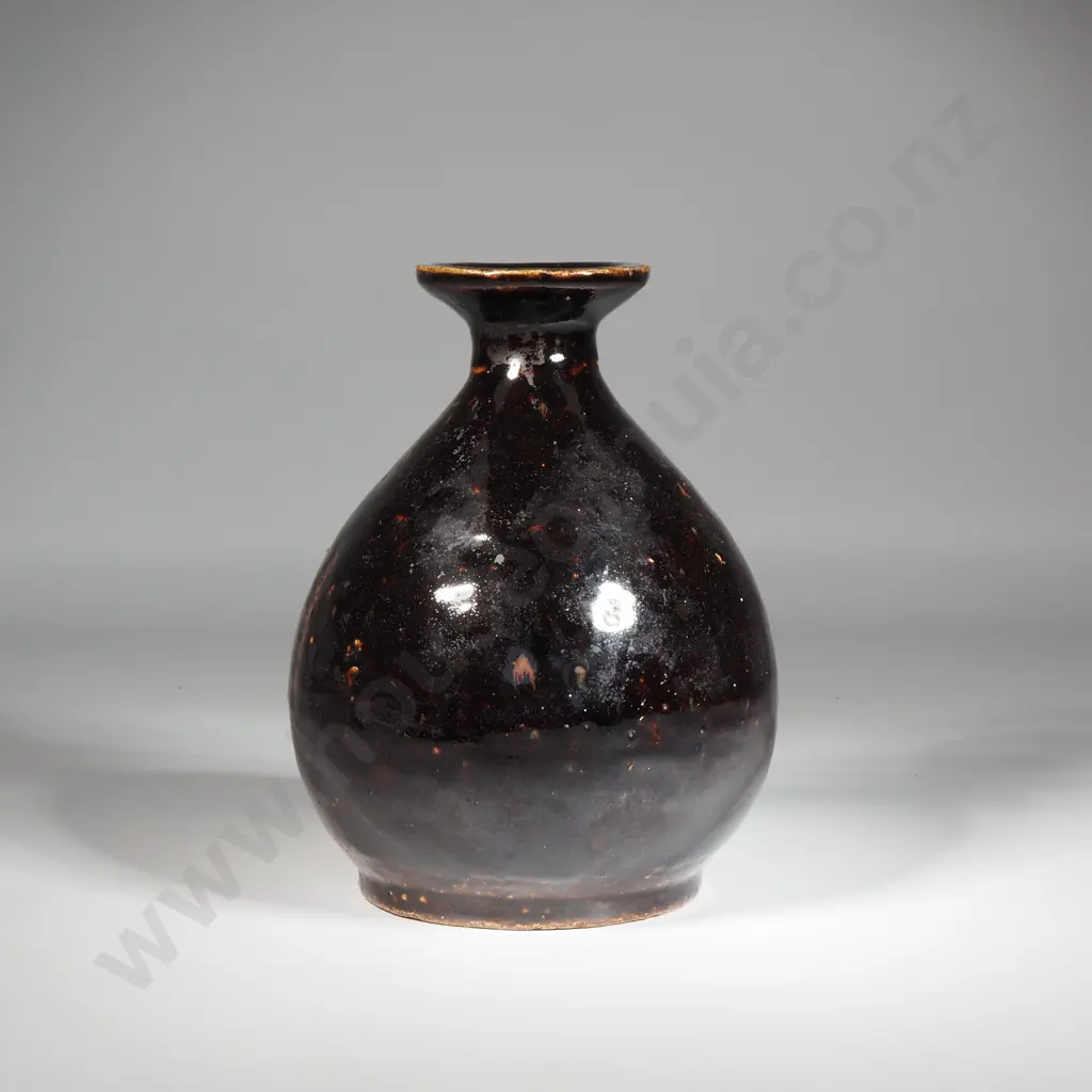 Antique Chinese Brown Molasses  Glaze Earthenware Whisky Container. Probably Late 19th Century. Image 1++