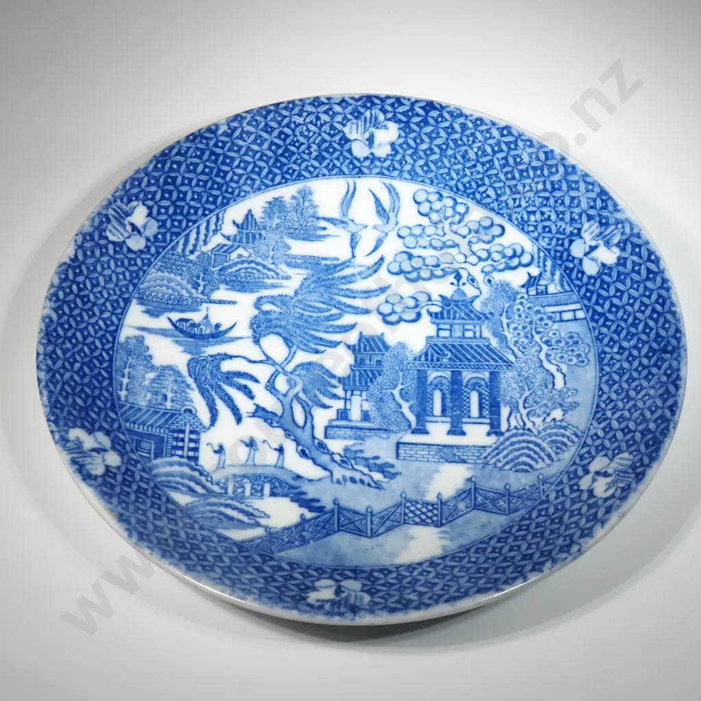 Large Blue & White Arita Charger In "The Willow Pattern" Image 1++