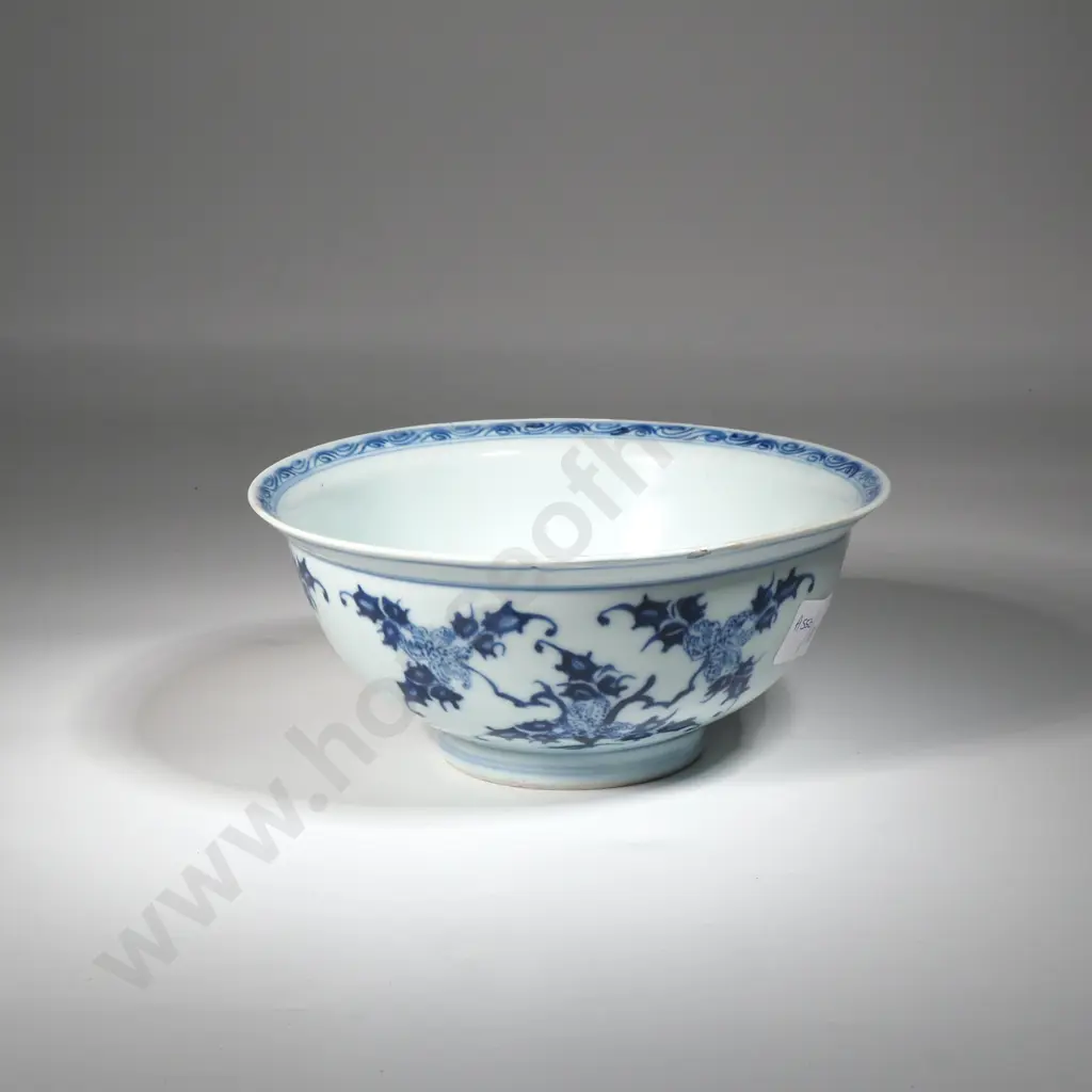 Chinese Blue & White Porcelain Bowl With Qianlong Mark To Base  Image 1++