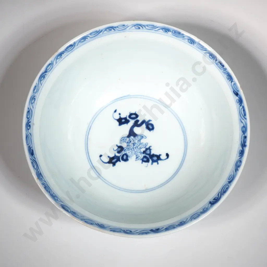 Chinese Blue & White Porcelain Bowl With Qianlong Mark To Base  Image 1++