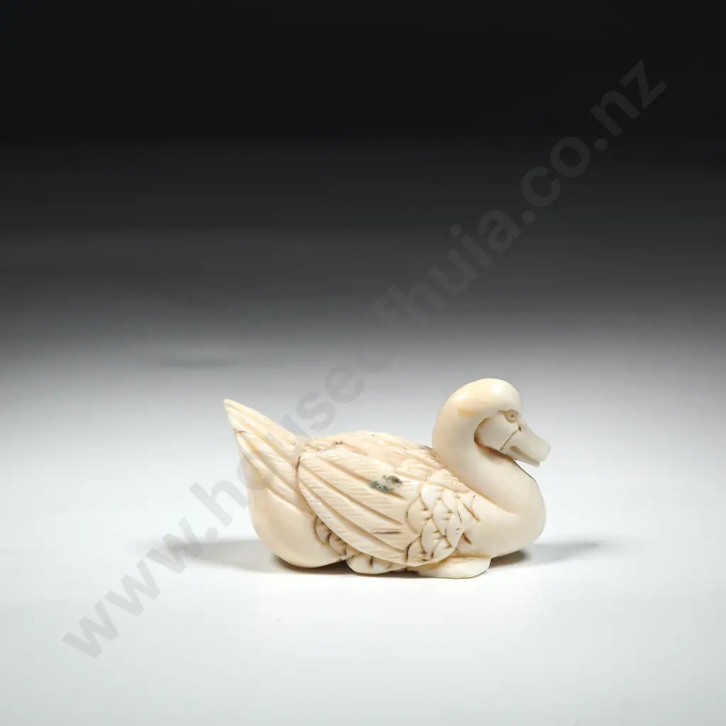 Ivory Netsuke Of A Duck Image 1++
