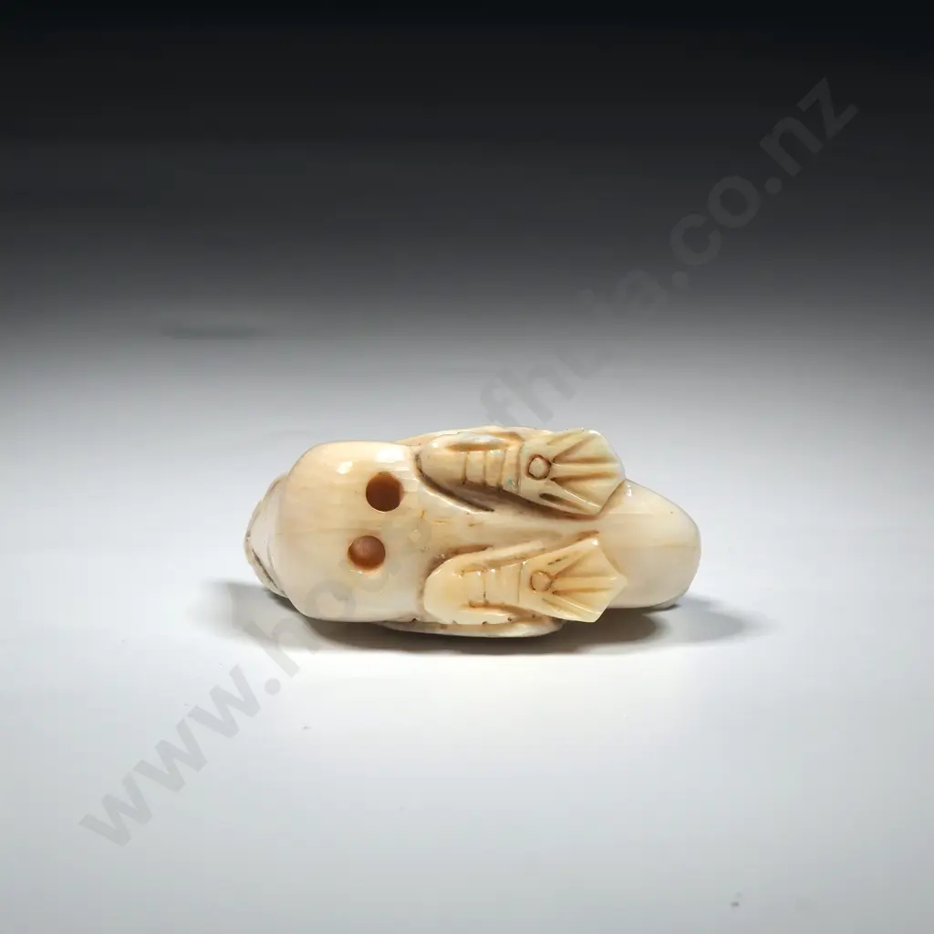 Ivory Netsuke Of A Duck Image 1++