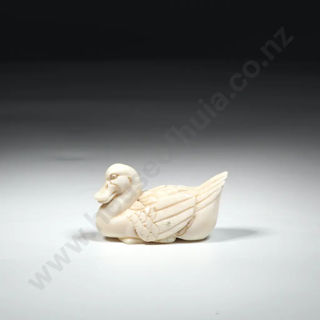 Ivory Netsuke Of A Duck Image 1++