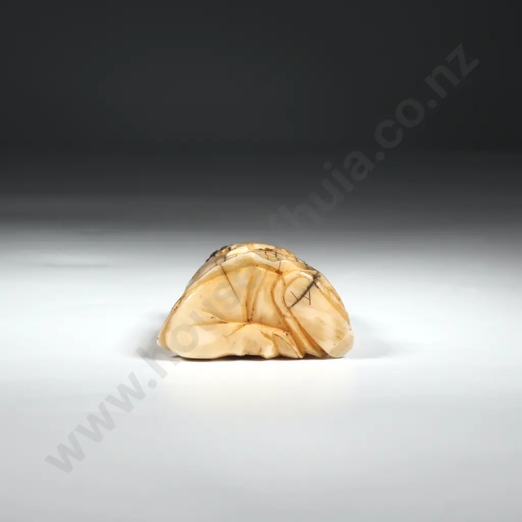 Ivory Okimono/Figure Of A Seated Scholar Holding a Scroll Image 1++