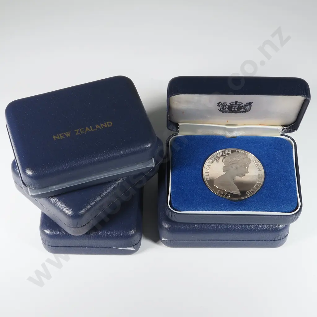 Five New Zealand Cased Proof Dollar Coins  Image 1++