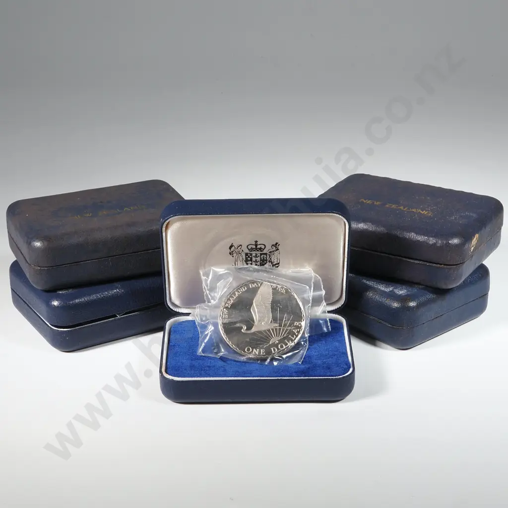 Five 1974 New Zealand Day proof Dollars - CV $275 NZD Image 1++