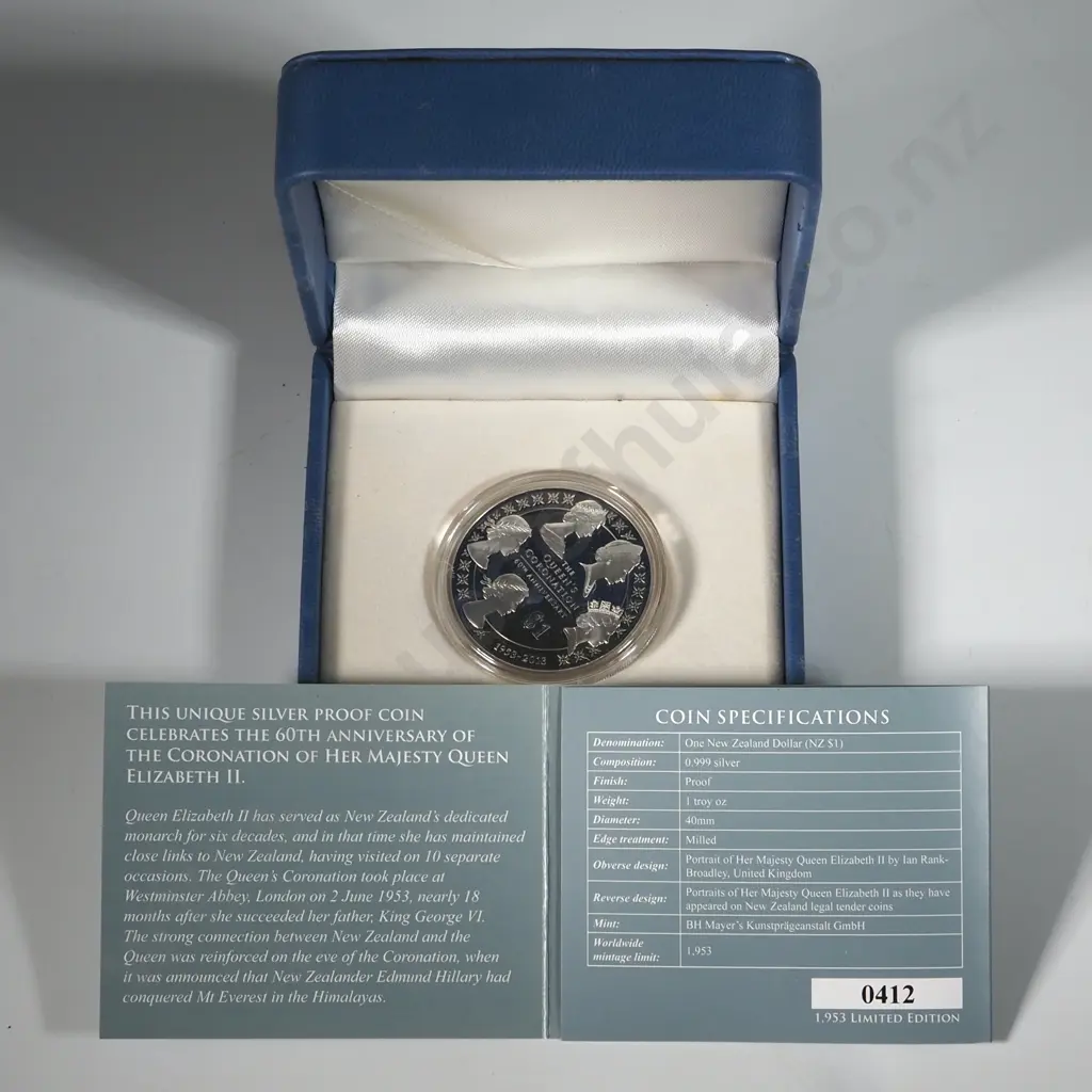 2013 60th Coronation Anniversary 1 Ounce Silver Coin Image 1++