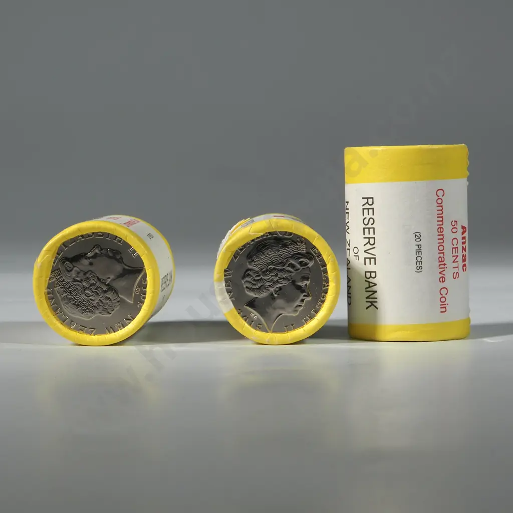 Three Rolls of New Zealand 2015 Anzac Fifty Cent Uncirculated Coins  Image 1++