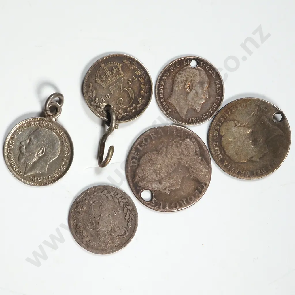 Assorted Holed & Engraved Silver Coinage - Mainly English  Image 1++