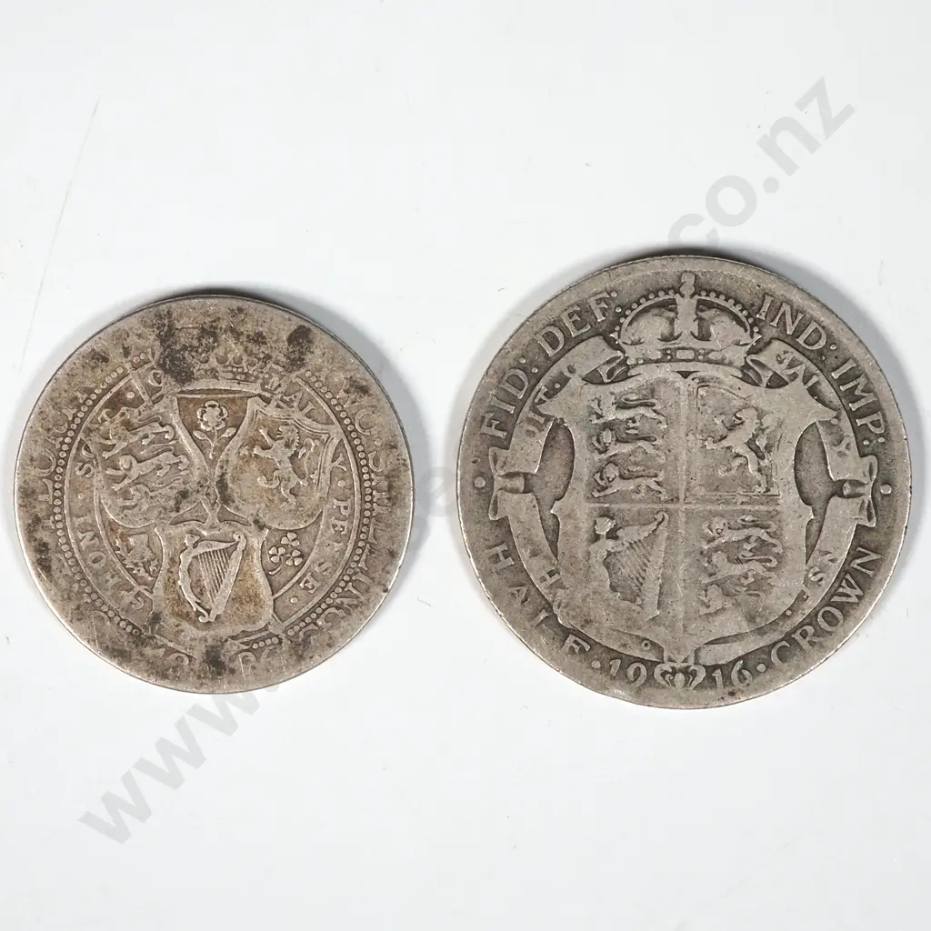 United Kingdom Silver Florin & Half Crown  Image 1++