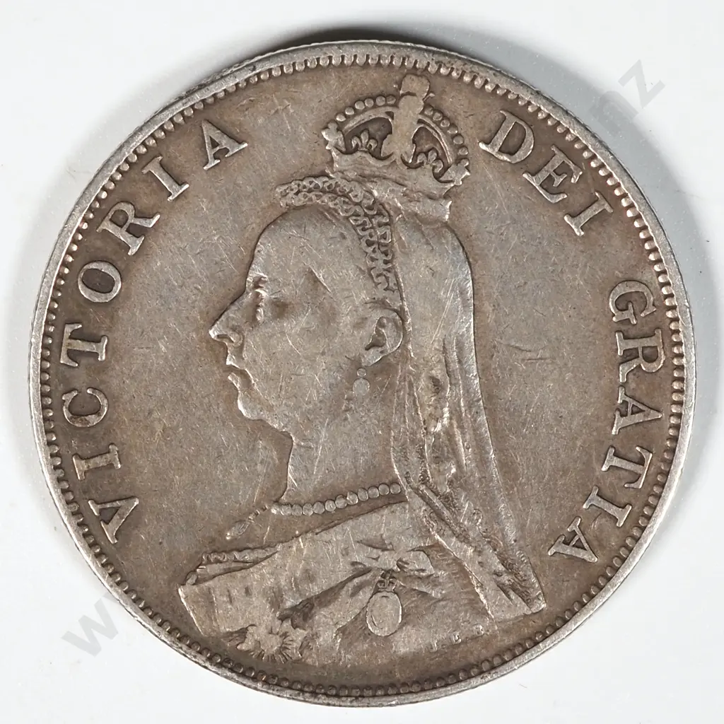 1890 United Kingdom Silver Double Florin  Image 1++
