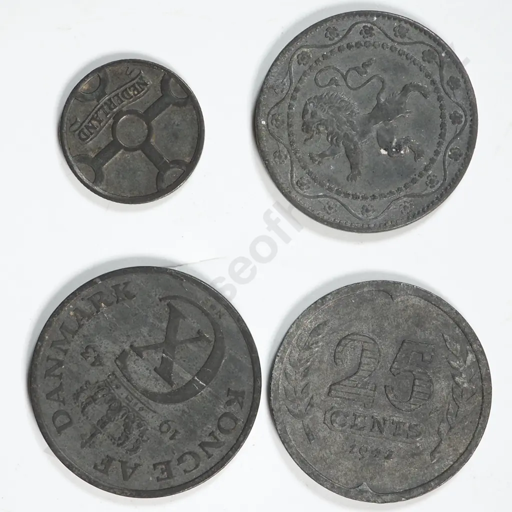 Four WW2 European Ersatz Currency  Image 1++