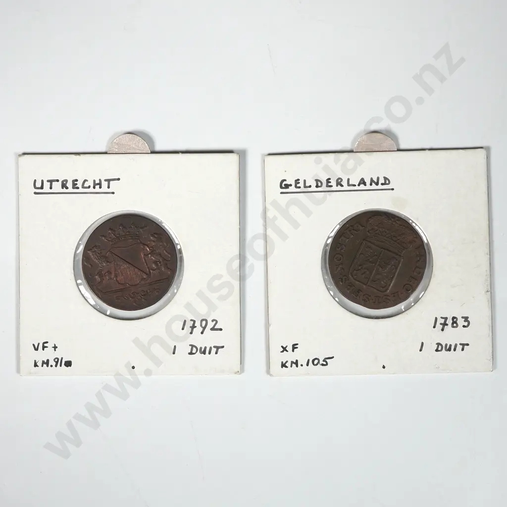 Two 18th Century Carded Coins  Image 1++