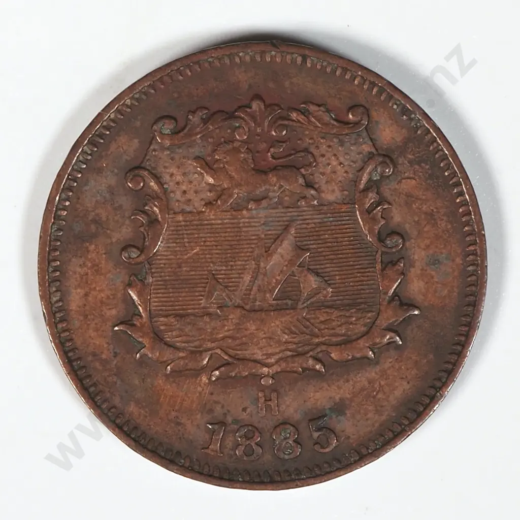 1885 H British North Borneo Half Cent Coin  Image 1++