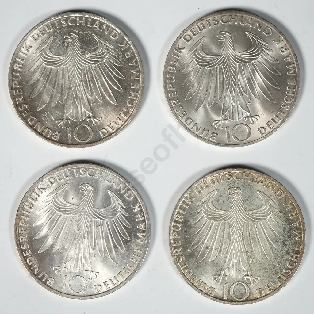 Four 1972 German Olympic Commemorative Coins 38.75 Grams ASW  Image 1++