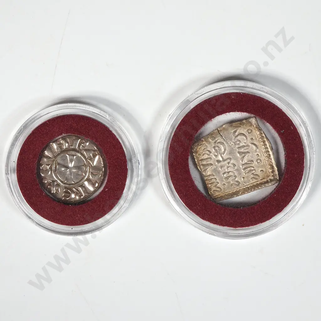Two Antique Silver Coins  Image 1++