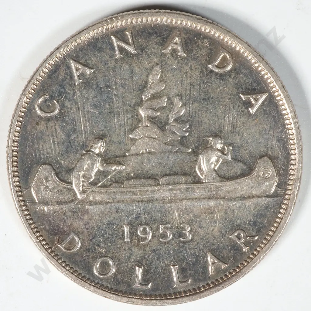 1953 Canada One Dollar Silver Coin .800 Silver Image 1++