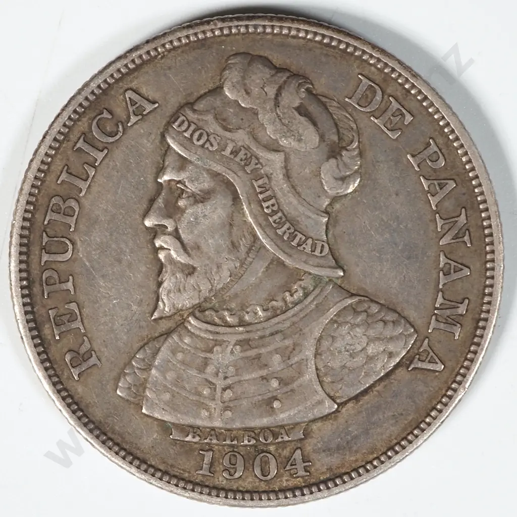 1904 Panama 25 Centesimos .900 Silver Coin  Image 1++