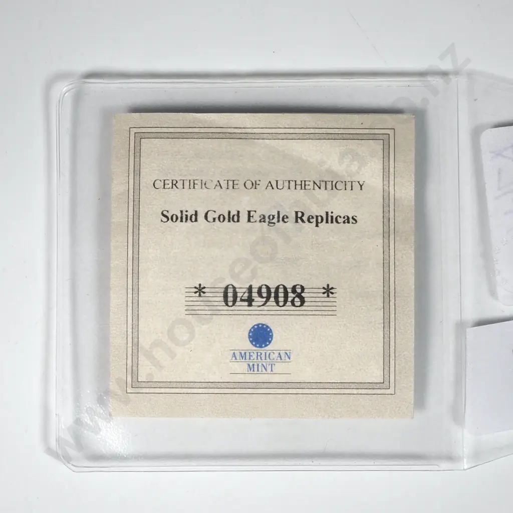 1797 Eagle Replica Coin: Solid 14ct Gold Coin - Half Gram Image 1++