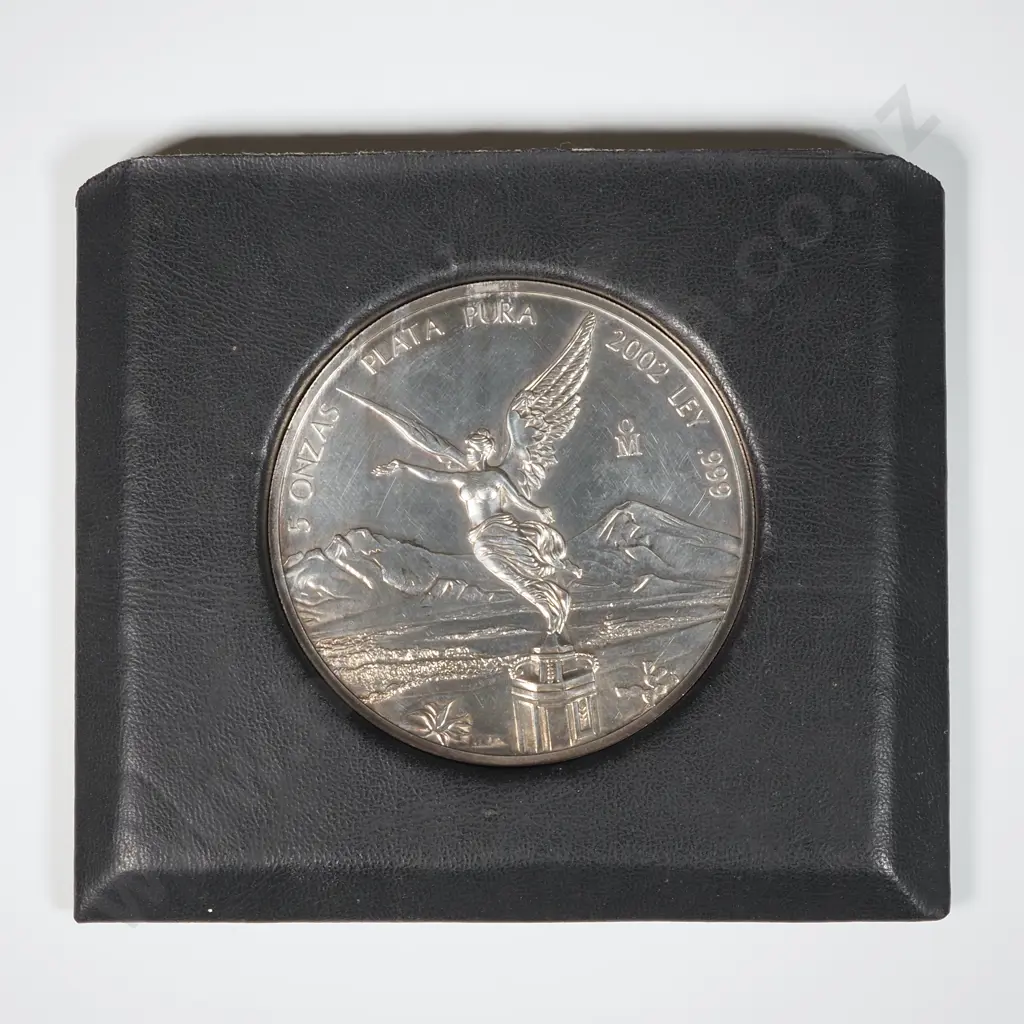 2002 Mexico 5 Ounce Silver Libertad Coin (Scarce Date) Image 1++