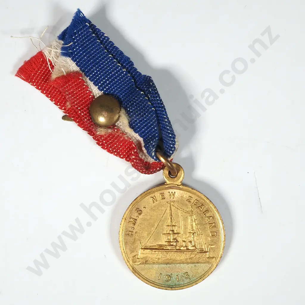1913 HMS New Zealand Battleship Commemorative Token  Image 1++
