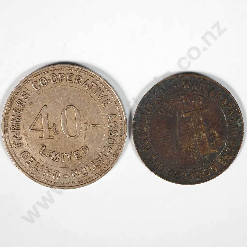 Wairarapa Coop Farmers Association 1 Shilling & 40 Shilling  Image 1++