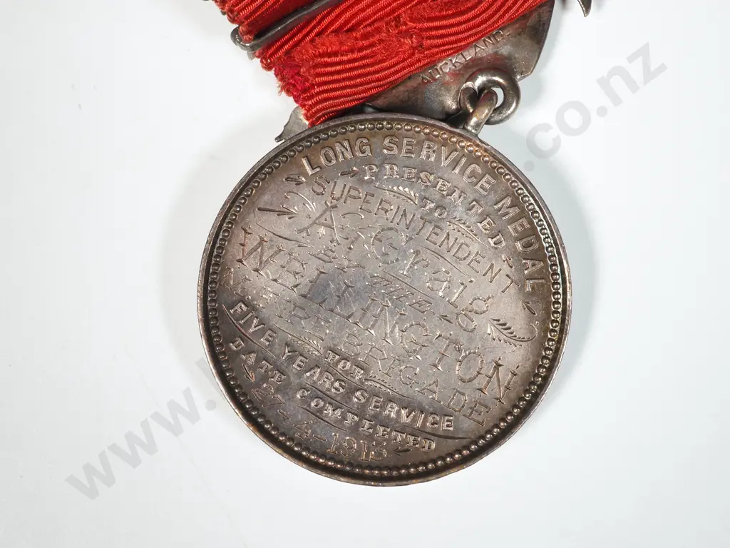 1913 UFBA Medal to A Craig - Wellington Fire Brigade - 53.7 Grams Image 1++