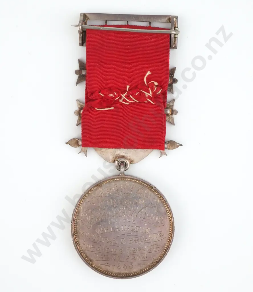 1883 UFBA Medal to Alexander Wilson - Wellington Municipal Fire Brigade - 51.47 Grams  Image 1++