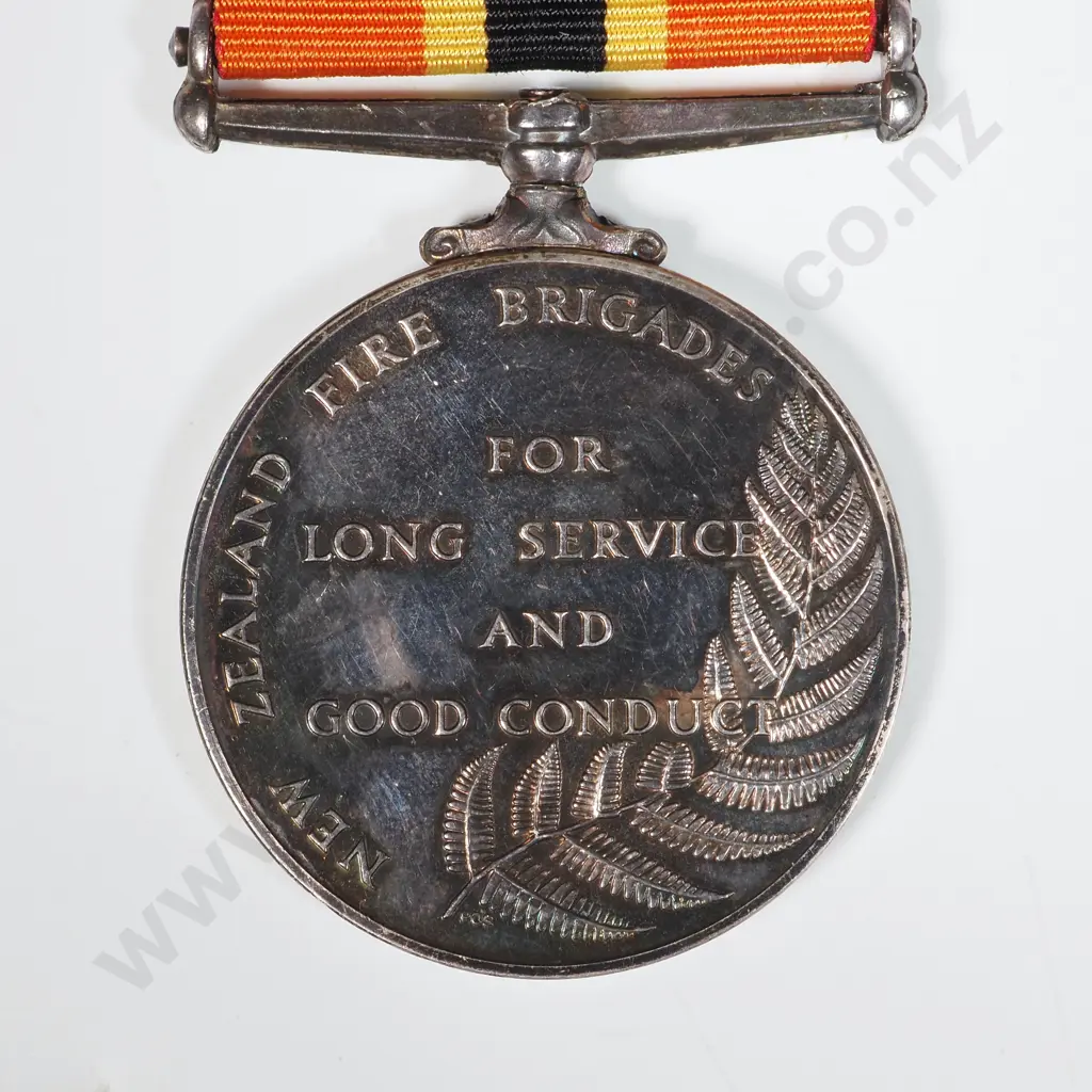 New Zealand Fire Brigade Long Service Good Conduct Medal to A Morrison - 54.48 Grams Image 1++