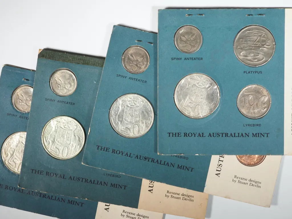 Four 1966 Silver Australia Coin Sets  Image 1++