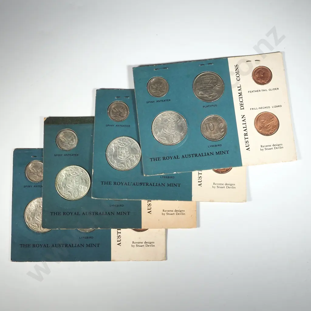 Four 1966 Silver Australia Coin Sets  Image 1++