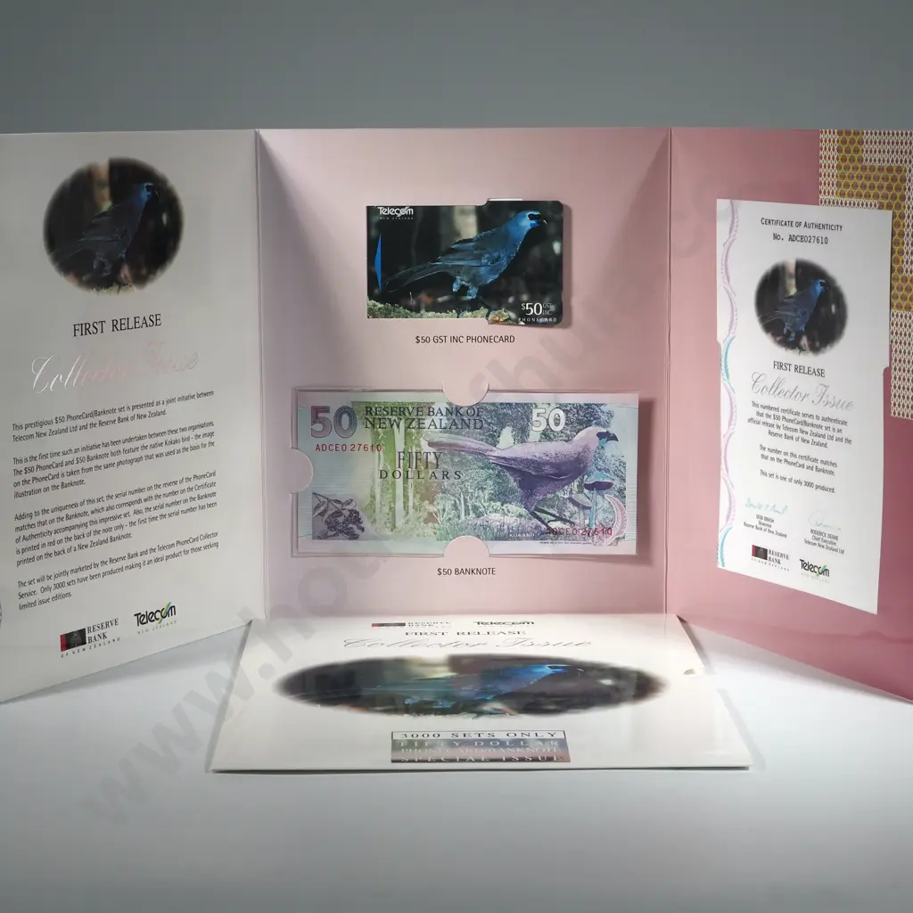 New Zealand Fifty Dollar Banknote Phone Card Presentation Set  Image 1++